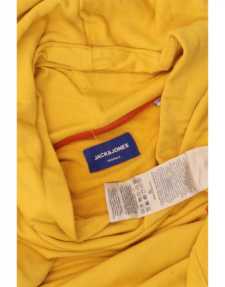 JACK & JONES Muška majica s kapuljačom, mali žuti poliester