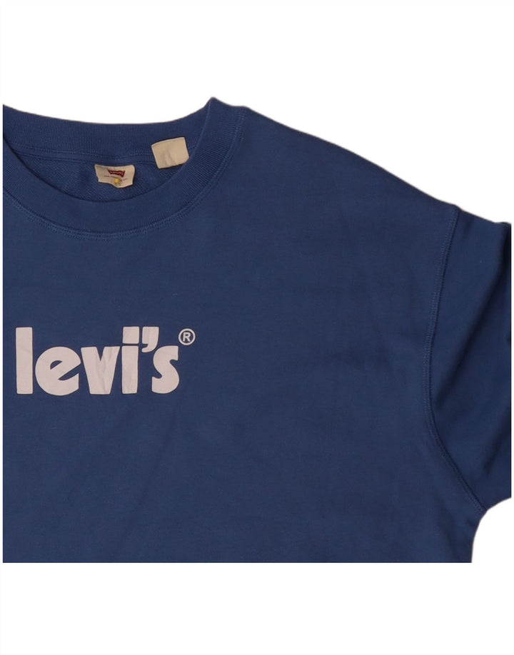 Levi's ženski džemper s grafičkim motivima UK 16 veliki plavi pamuk