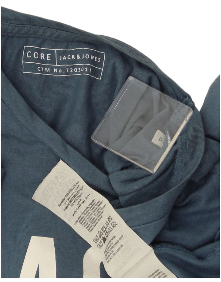 JACK & JONES Muška grafička majica kratkih rukava XL plavi pamuk