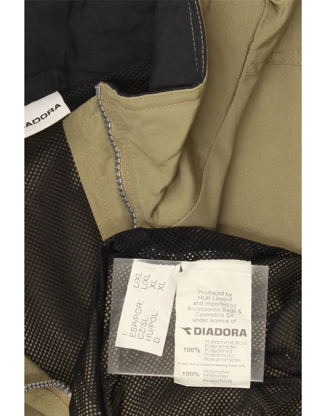 DIADORA Muška kišna jakna s kapuljačom UK 42 XL kaki poliamid