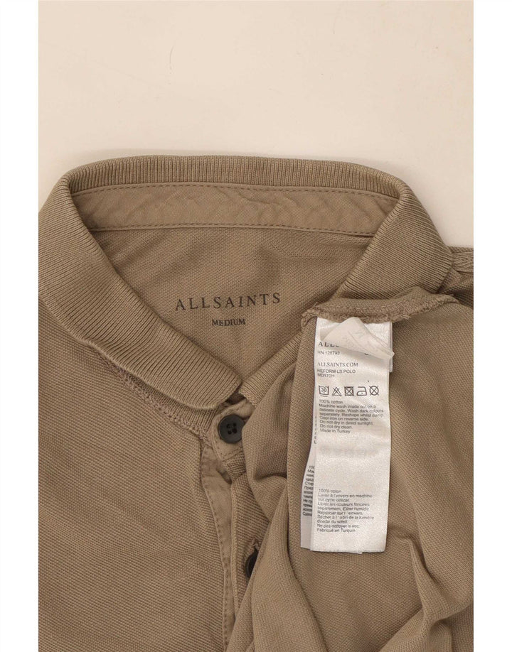 All Saints muška polo majica dugih rukava Srednje bež pamuk