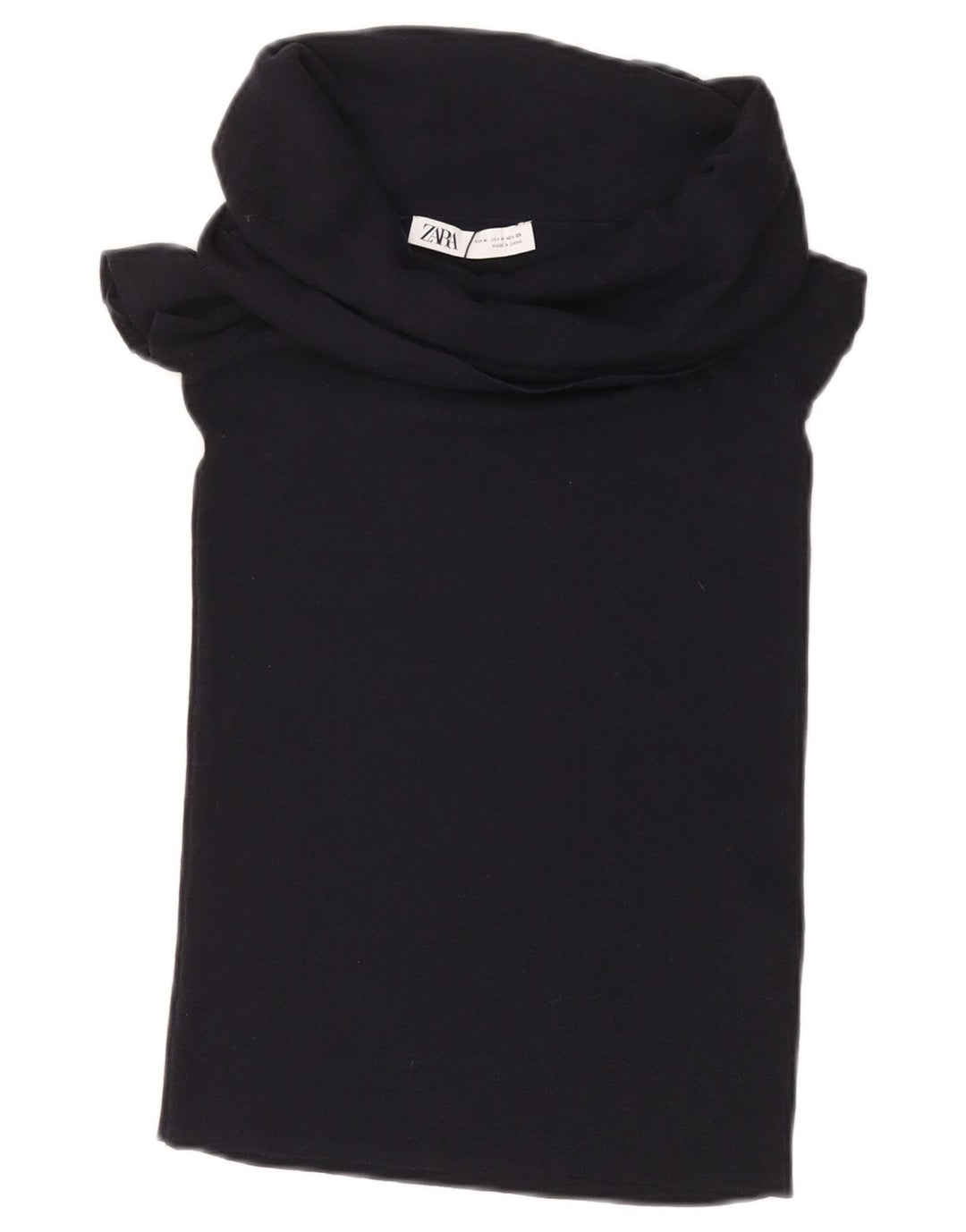 ZARA ženski gornji dio kratke bluze UK 12 Srednje crna viskoza