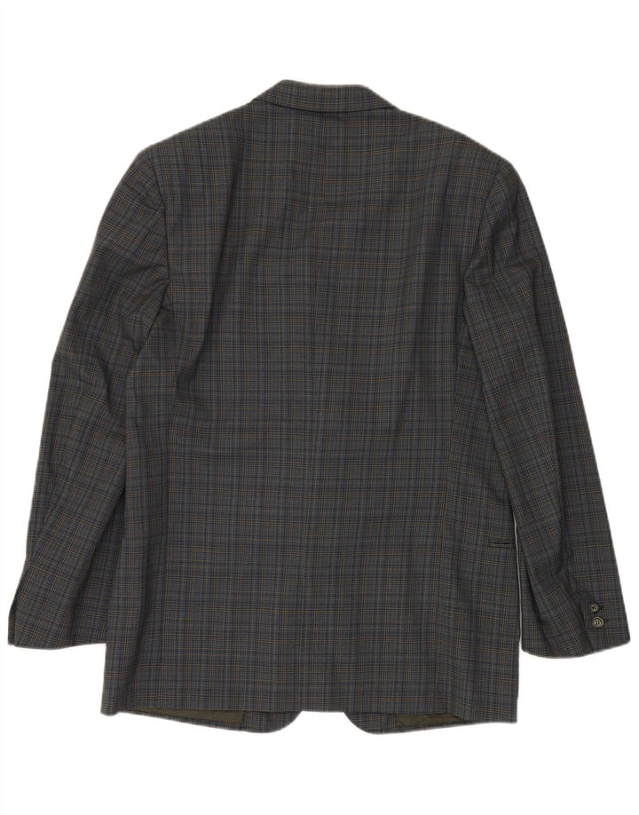 VALENTINO Muška jakna s 2 gumba IT 50 veliki plavi karirani viskoza