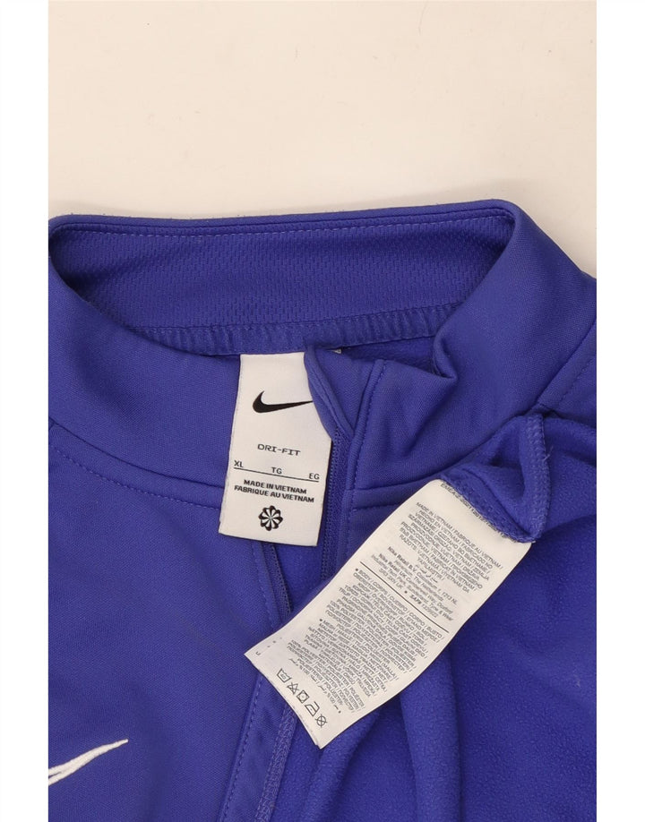 NIKE muška trenirka Dri Fit s patentnim izrezom, gornji dio XL plave poliesterske