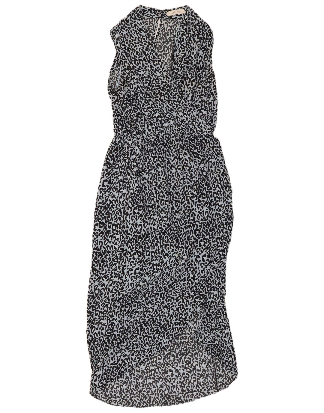 OASIS ženska maksi haljina bez rukava UK 10 Mali plavi poliester s printom životinja