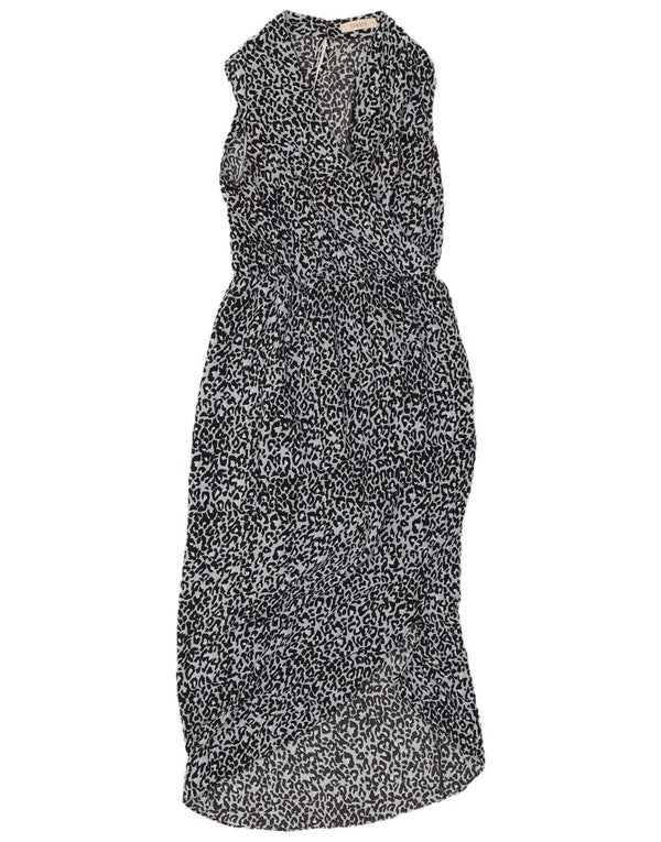 OASIS ženska maksi haljina bez rukava UK 10 Mali plavi poliester s printom životinja