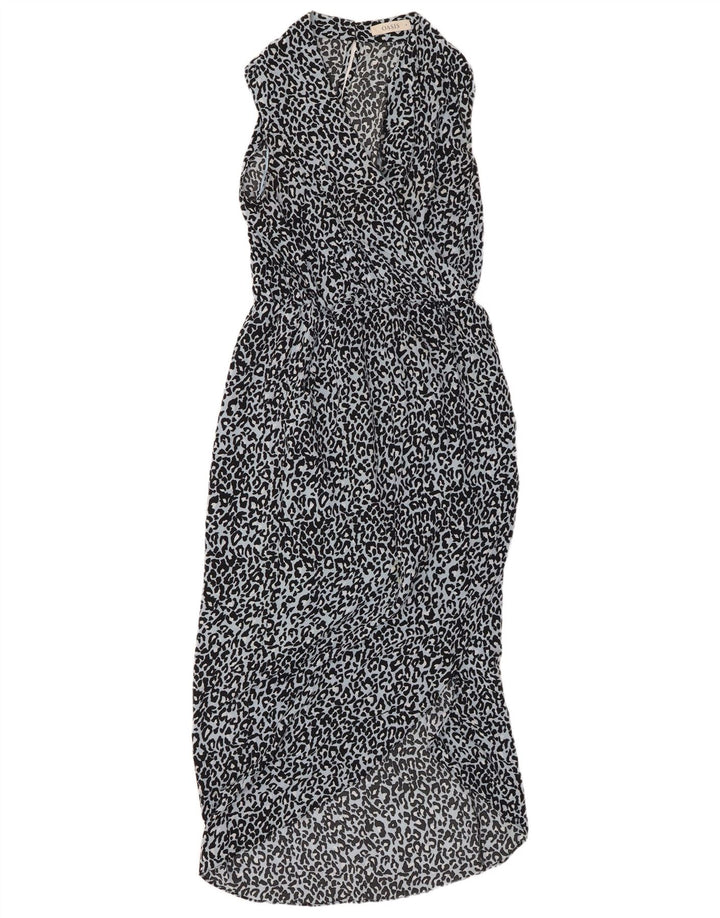 OASIS ženska maksi haljina bez rukava UK 10 Mali plavi poliester s printom životinja