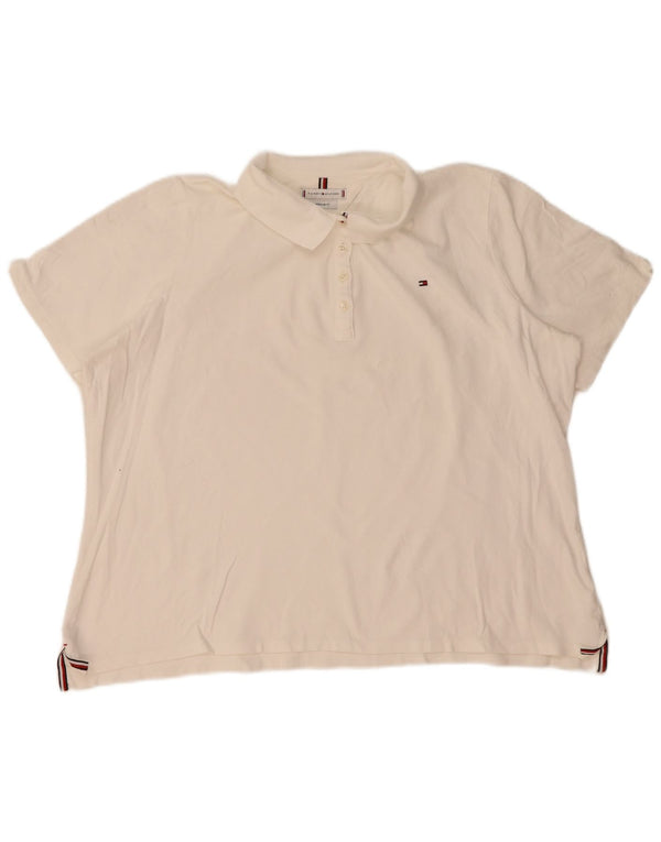 TOMMY HILFIGER Ženska polo majica standardnog kroja UK 20 2XL Bijela