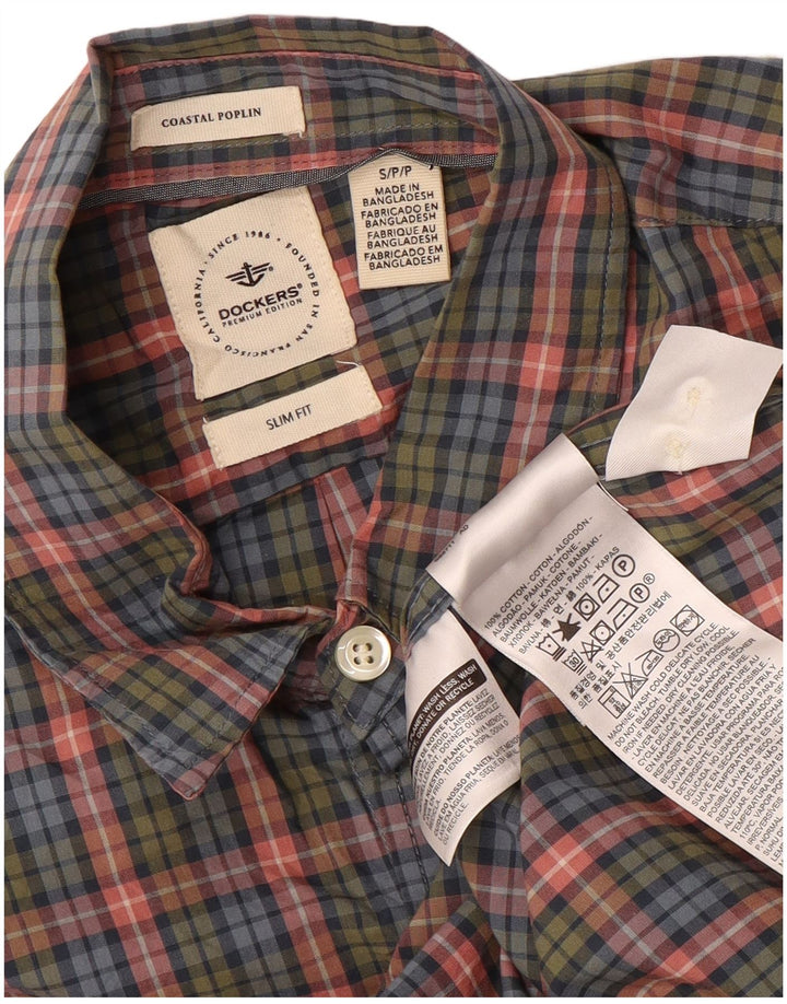 DOCKERS Muška uska košulja malenog raznobojnog kariranog pamuka