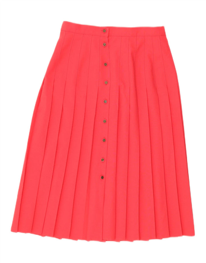 ST. BERNARD Womens Pleated Skirt UK 16 Large W32  Red Polyester Vintage St. Bernard and Second-Hand St. Bernard from Messina Hembry 