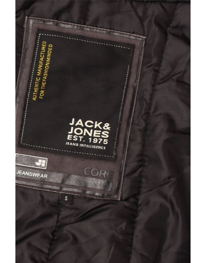 Jack & Jones muška bomber jakna s kapuljačom UK 36 Mala crna poliamidna
