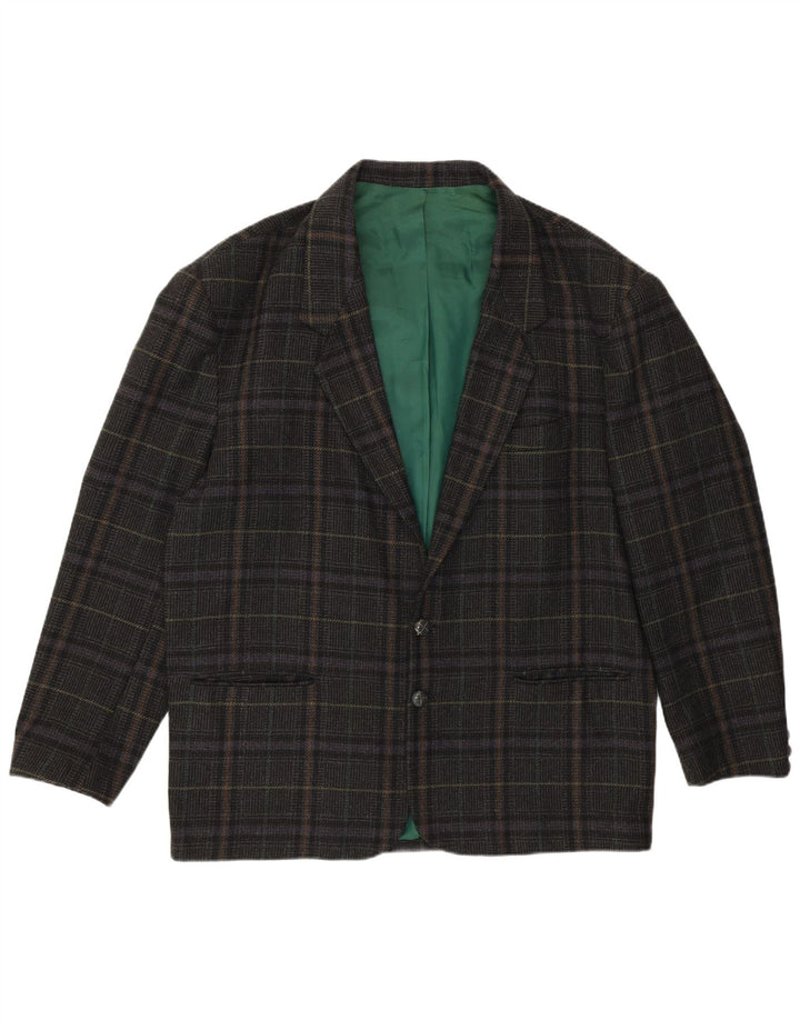 VINTAGE muška jakna sa 2 gumba IT 54 2XL siva karirana vuna