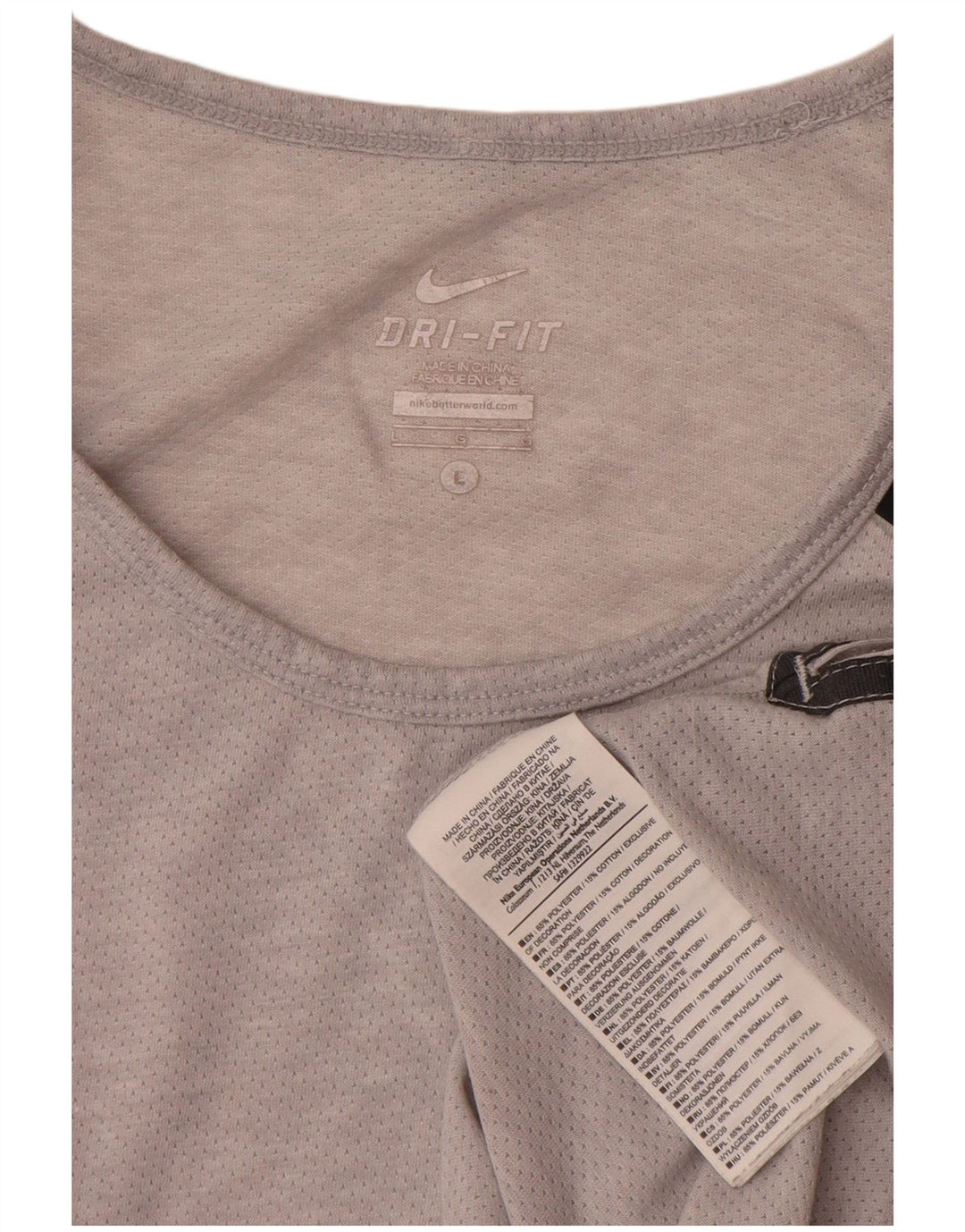 Nike Dri Fit Vest Top Large Grey Colourblock Poliester
