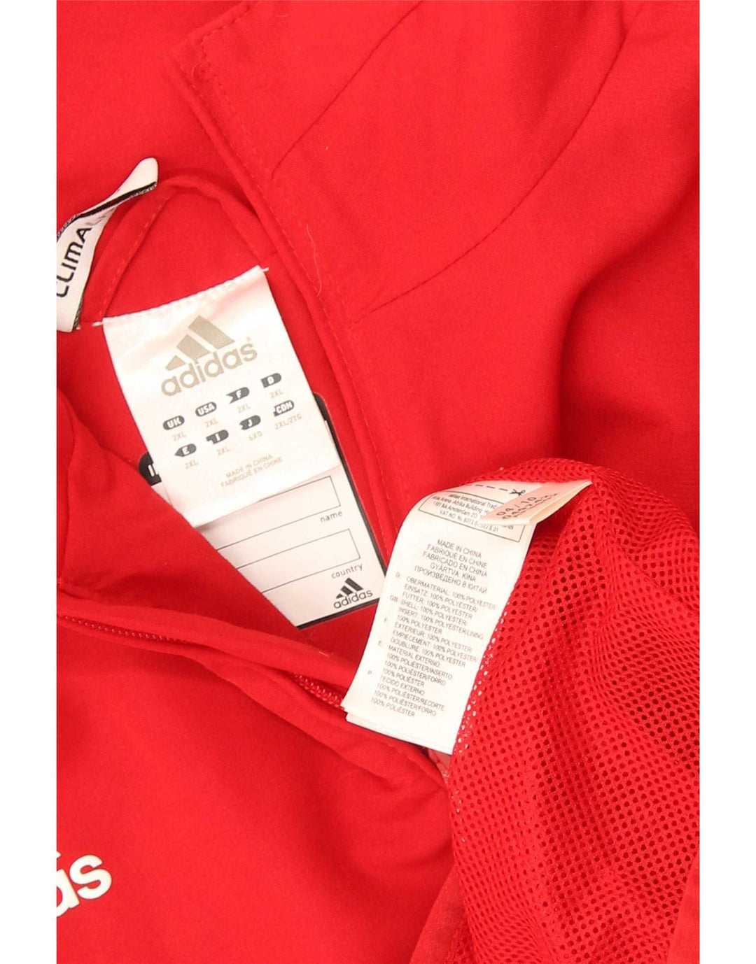 Adidas muška trenirka Climalite gornja jakna 2XL crveni poliester
