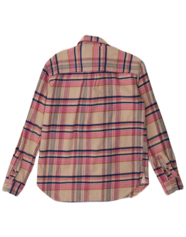 Jack Wills Ženska flanelska košulja s dugim vezom UK 10 Mali ružičasti karirani pamuk