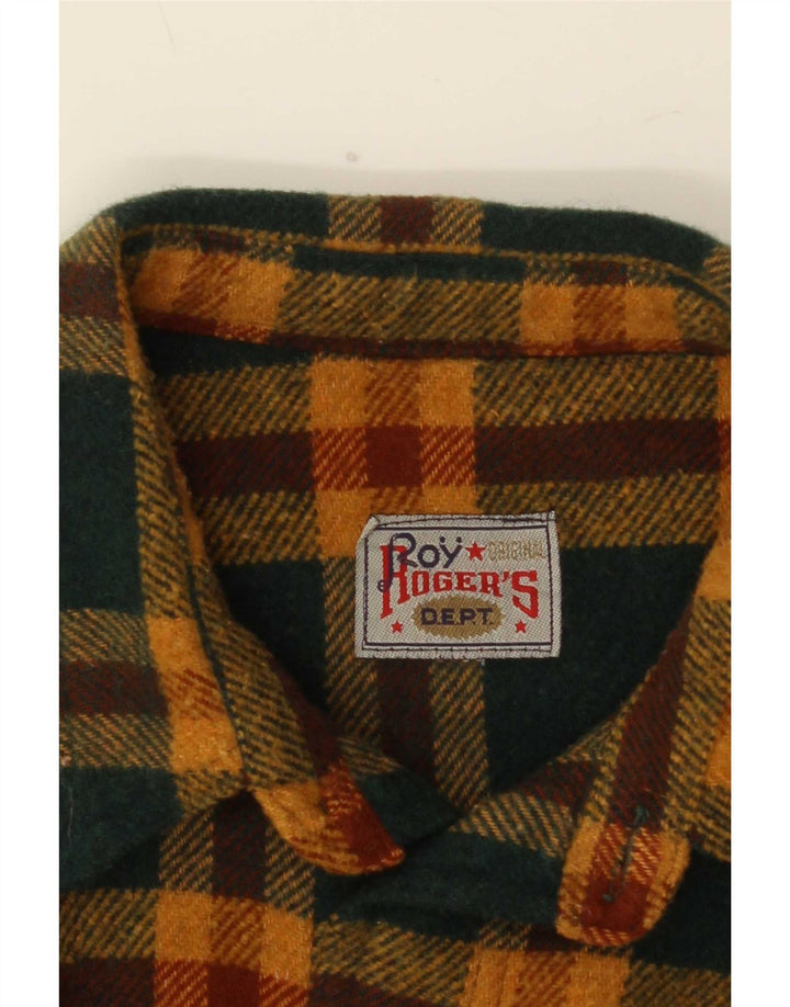 Roy Rogers Muška majica s flanelskom majicom s velikim zelenim karirama