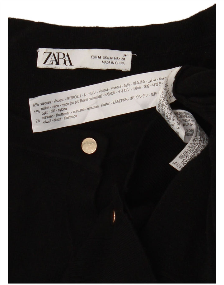 Zara ženski kardigan pulover UK 12 Srednja crna viskoza
