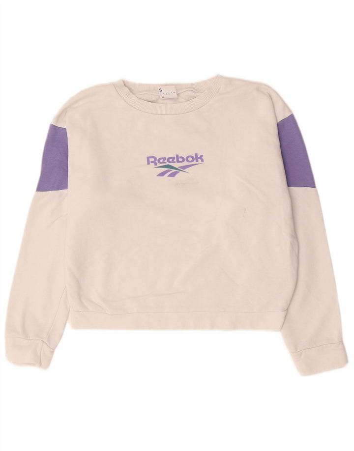 Reebok ženska majica s velikim kratkim kratkim rukavima UK 8/10 Mala bijela