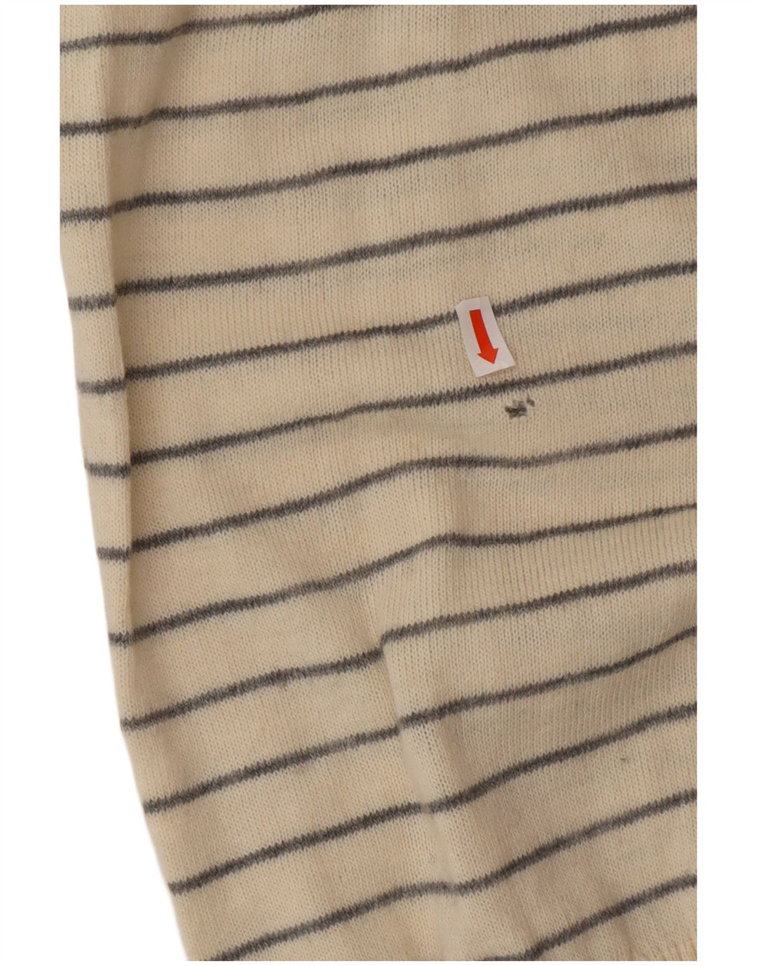 DATCH Muški džemper s V-izrezom XL od sivobijelog prugastog akrila