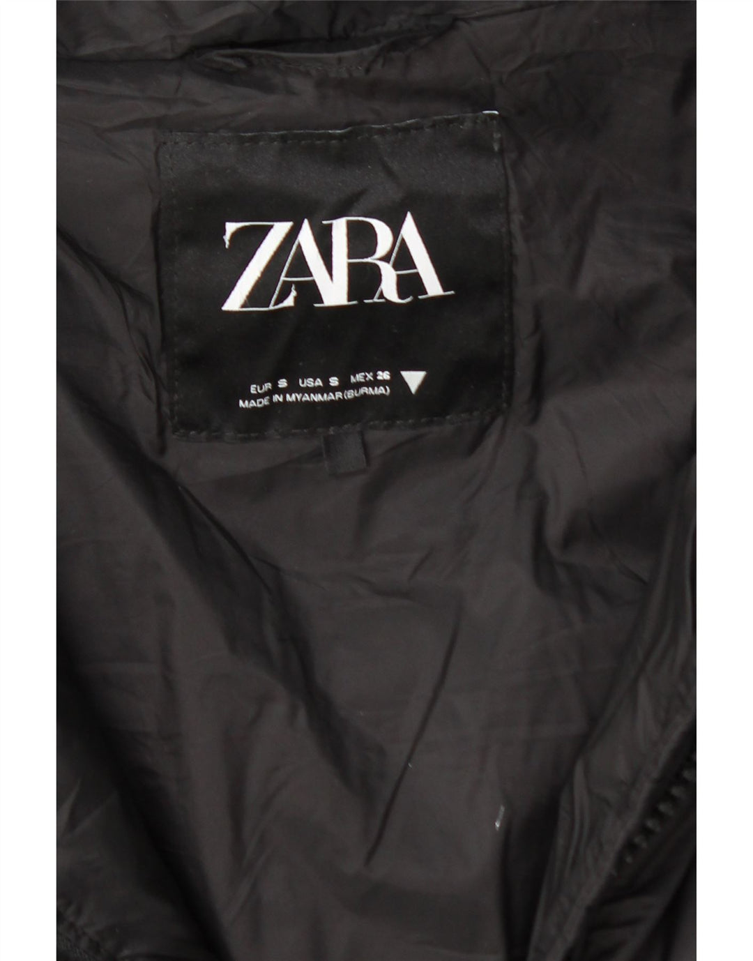 ZARA Womens Hooded Padded Gilet UK 10 Small Black Polyester Vintage Zara and Second-Hand Zara from Messina Hembry 
