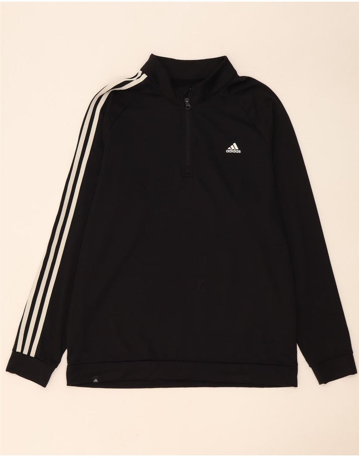 Adidas muška majica s izrezom s patentnim zatvaračem Veliki crni poliester