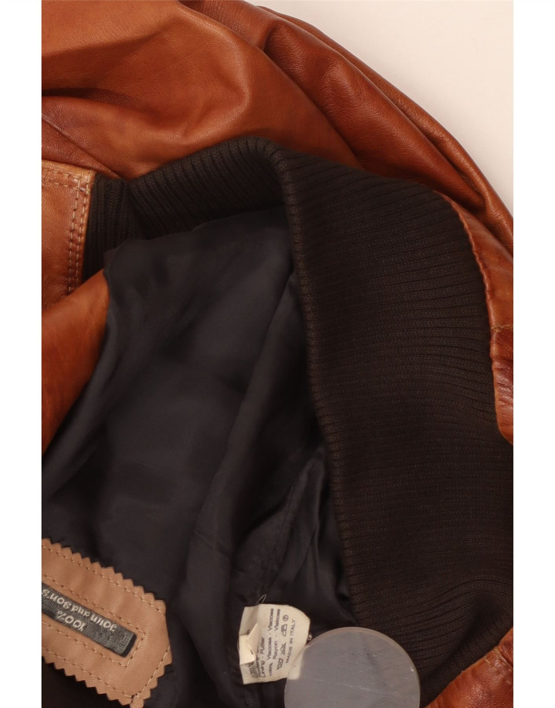 Vintage muška kožna jakna UK 38 Srednje smeđa viskoza