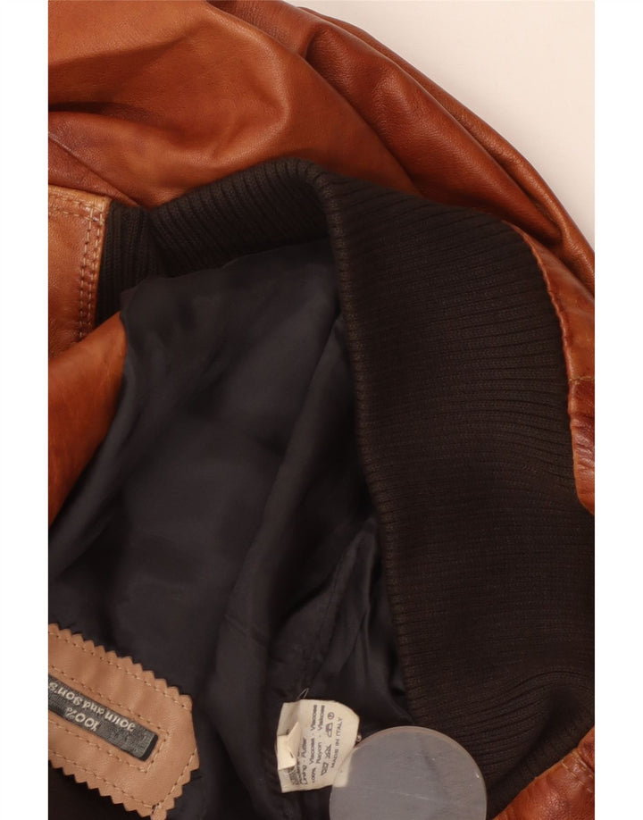 Vintage muška kožna jakna UK 38 Srednje smeđa viskoza