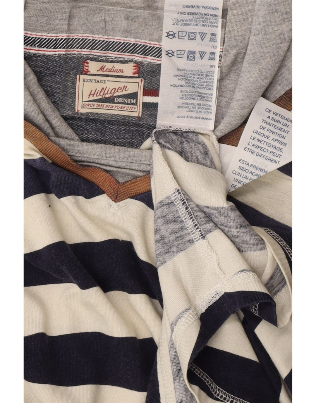 Tommy Hilfiger muška majica s dugim rukavima srednje raznobojnih pruga na nautički način