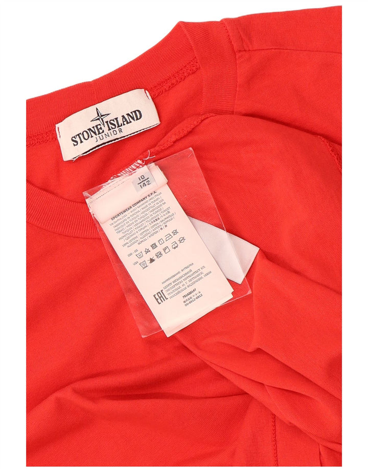 Stone Island majica kratkih rukava za dječake, 9-10 godina, crveni pamuk