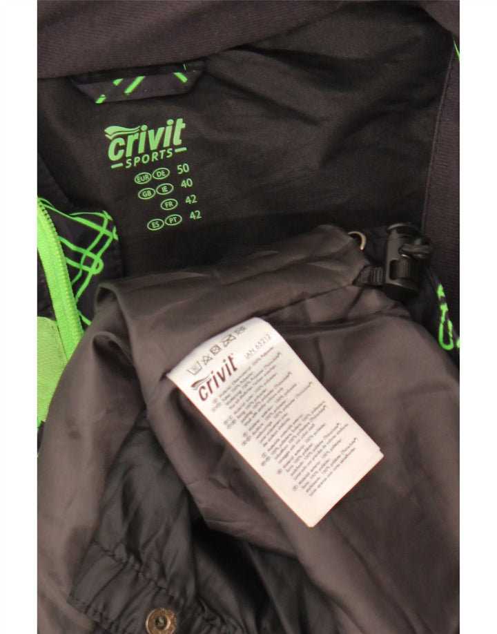 CRIVIT Mens Windbreaker Jacket UK 40 Large Navy Blue Geometric Polyester