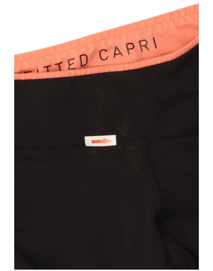 Reebok ženske pripijene Capri tajice UK 14 Srednje crni poliester