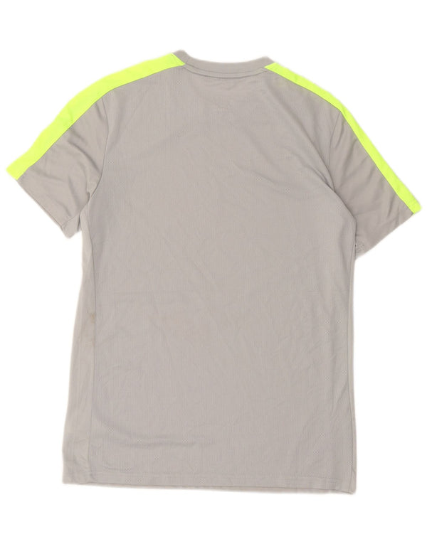 Nike Mens Dri Fit Slim Fit T-Shirt Top Large Grey Colourblock Polyester