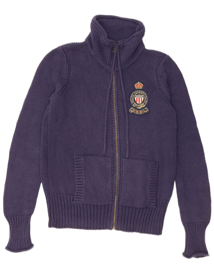 RALPH LAUREN Ženski kardigan pulover UK 14 Srednje tamnoplavi pamuk