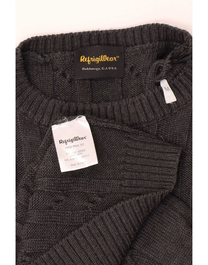 Refrigiwear ženski džemper s okruglim izrezom srednje sive djevičanske vune