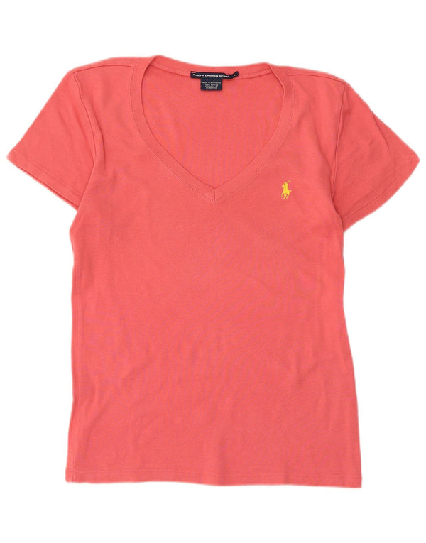 Ralph Lauren Ženska majica kratkih rukava UK 14 Veliki ružičasti pamuk