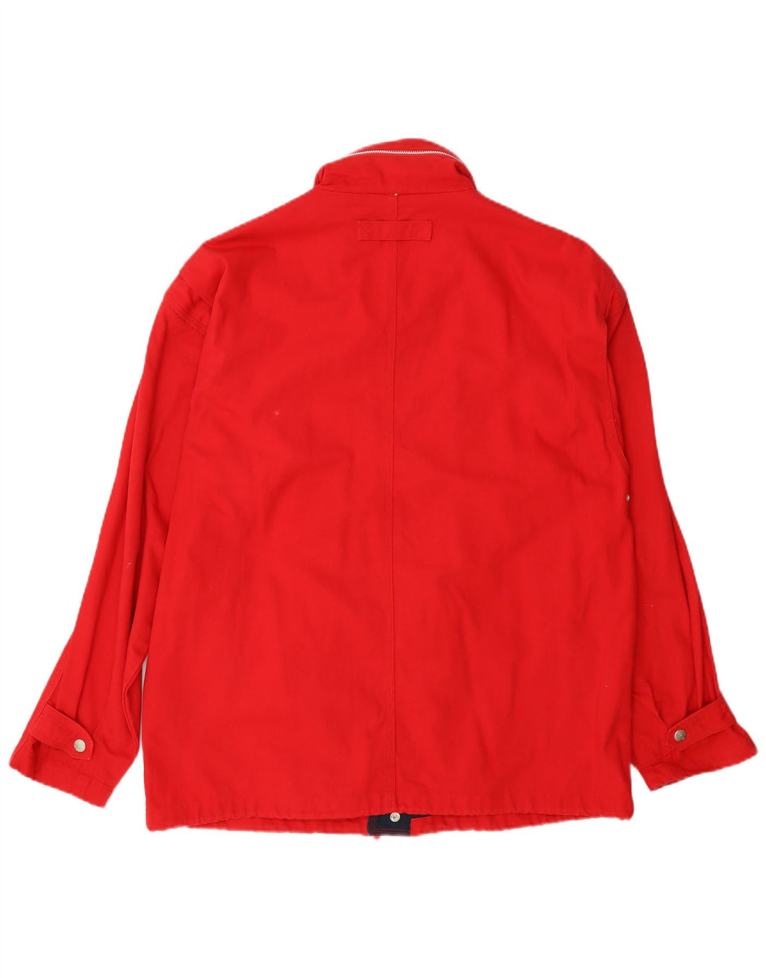 OXER Mens Hooded Utility Jacket UK 38 Medium Red Colourblock Cotton