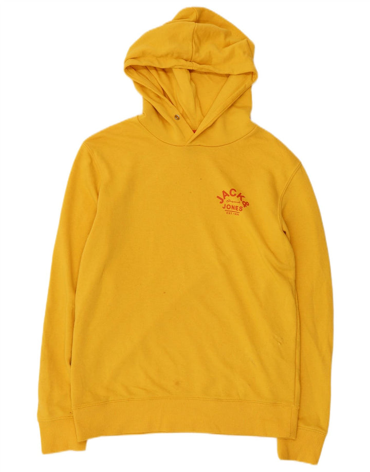 JACK & JONES Muška majica s kapuljačom, mali žuti poliester