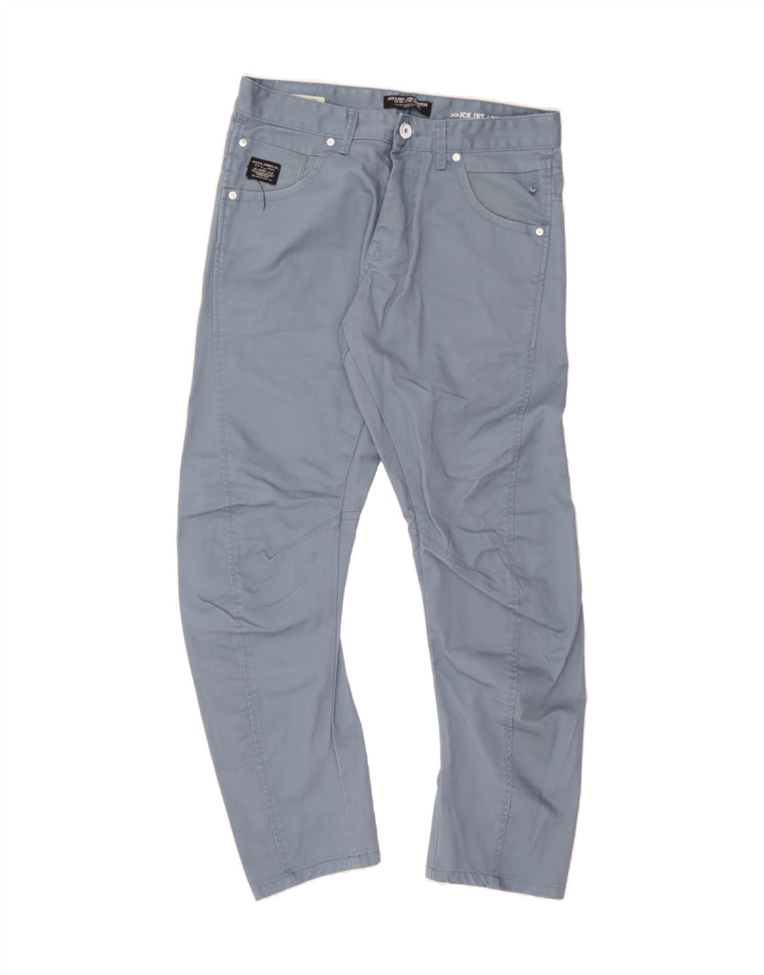 JACK & JONES Mens Banana Slim Jeans W34 L32 Blue Polyester Vintage Jack & Jones and Second-Hand Jack & Jones from Messina Hembry 