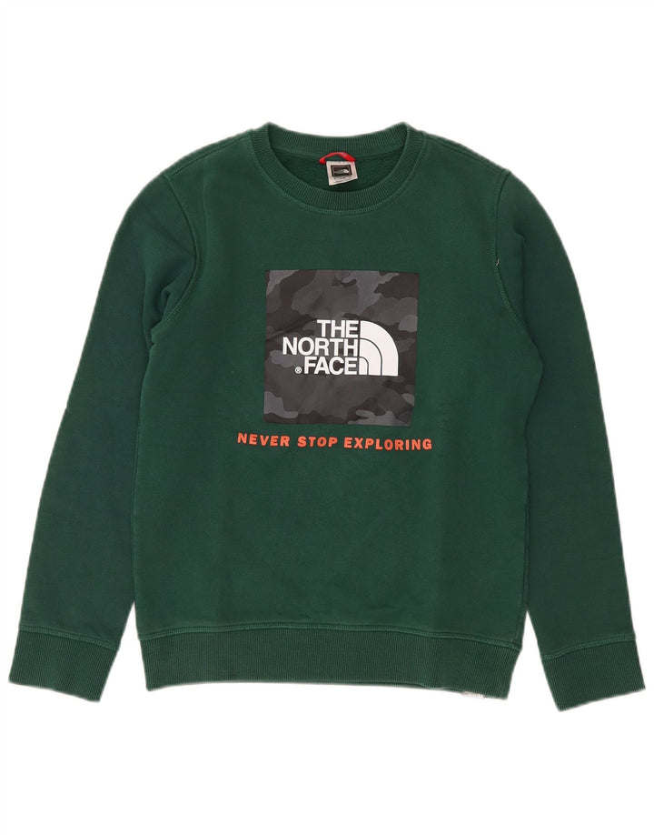 THE NORTH FACE Boys Graphic Sweatshirt Džemper 11-12 godina Veliki Zeleni