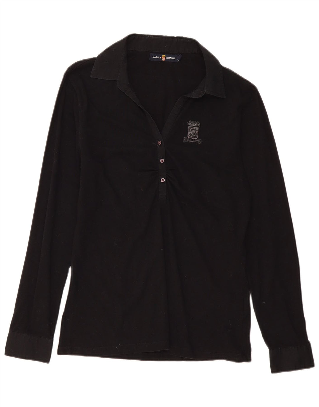 MARINA MILITARE Ženska polo majica dugih rukava UK 18 XL crni pamuk