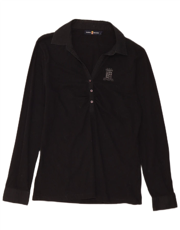 MARINA MILITARE Ženska polo majica dugih rukava UK 18 XL crni pamuk