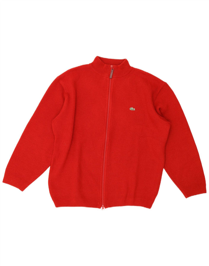 Lacoste muški kardigan džemper veličine 6 XL, crvena vuna
