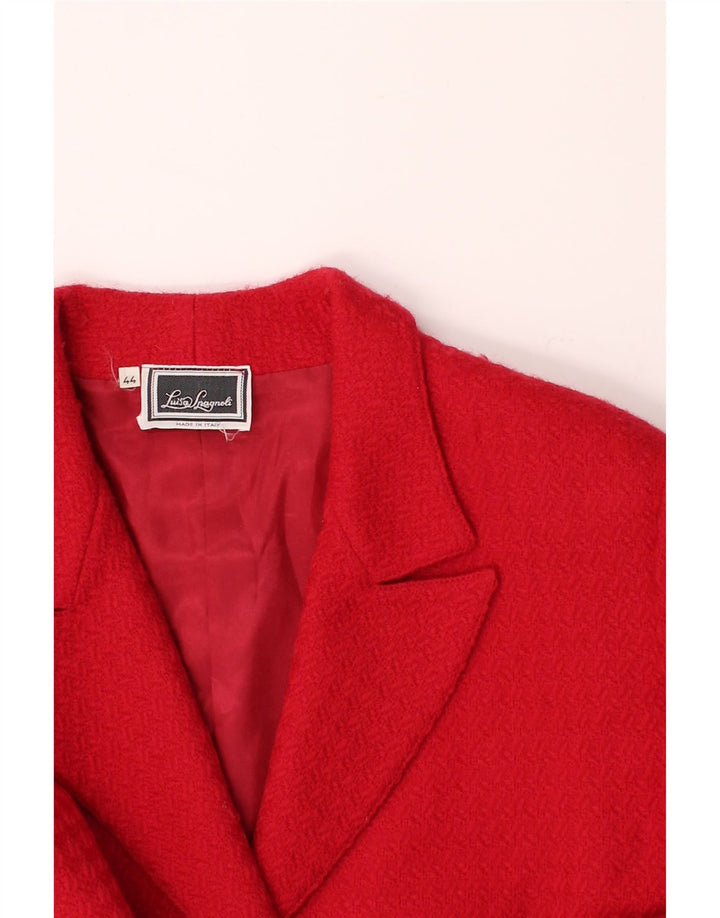 LUISA SPAGNOLI Womens 3 Button Blazer Jacket IT 44 Medium Red Vintage Luisa Spagnoli and Second-Hand Luisa Spagnoli from Messina Hembry 