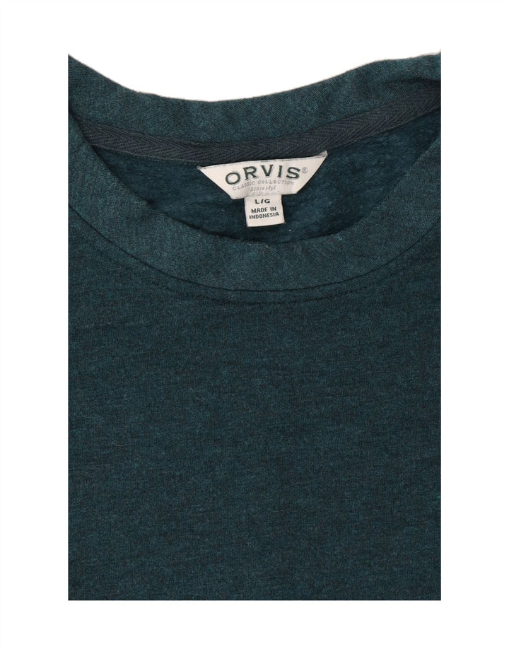 ORVIS Mens Sweatshirt Jumper Large Green Modal Vintage Orvis and Second-Hand Orvis from Messina Hembry 