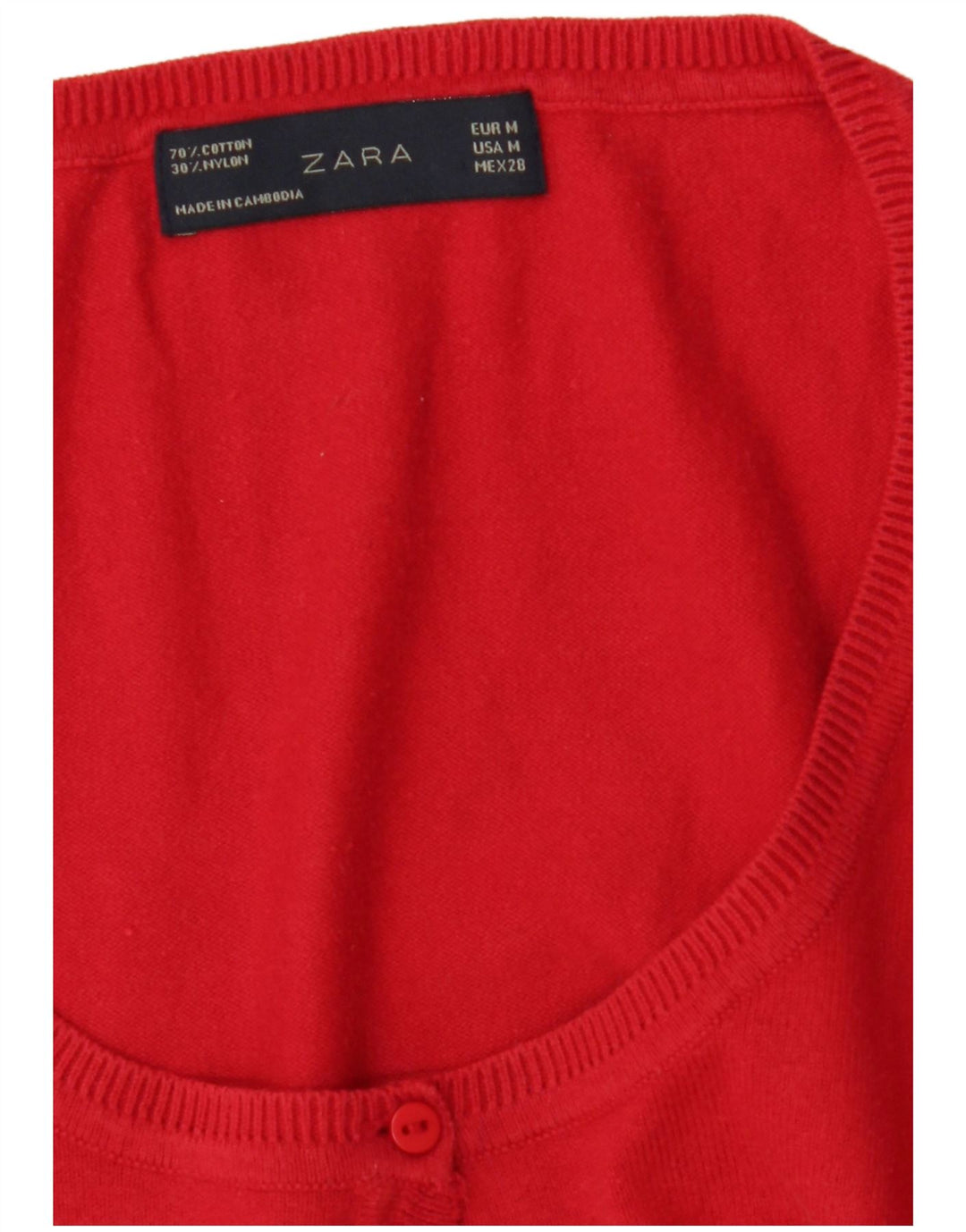 Zara ženski kardigan pulover s 3/4 rukavima UK 12 srednje crvene boje