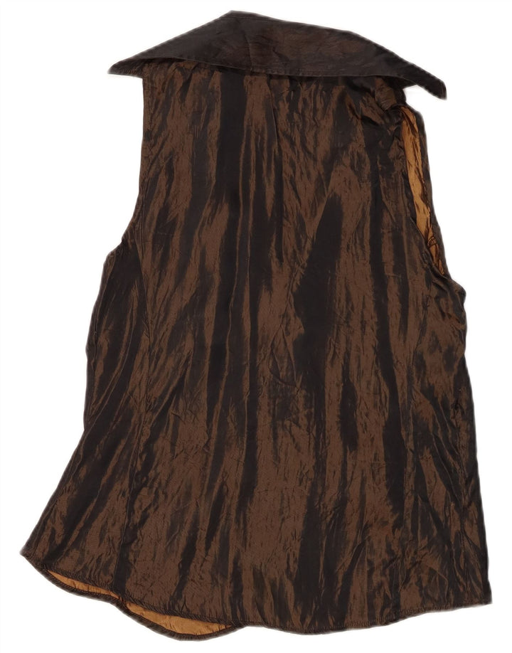 Zara ženska košulja bez rukava UK 12 srednje smeđa acetat