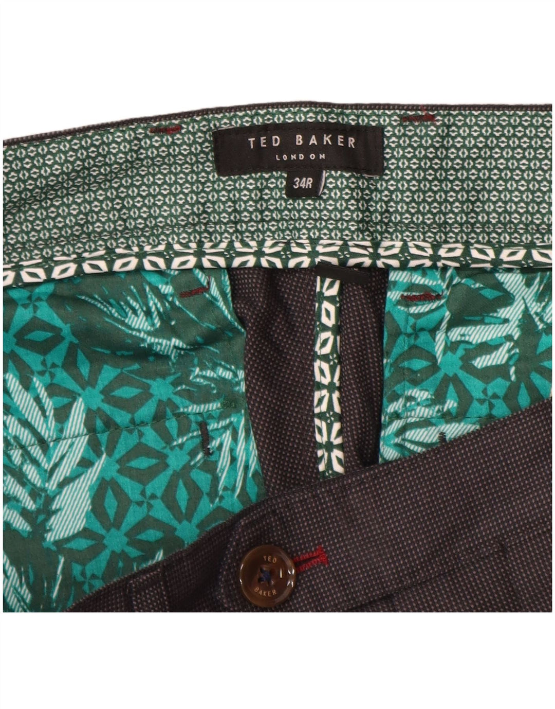 Ted Baker Muške uske hlače W34 L32 Sivi pamuk