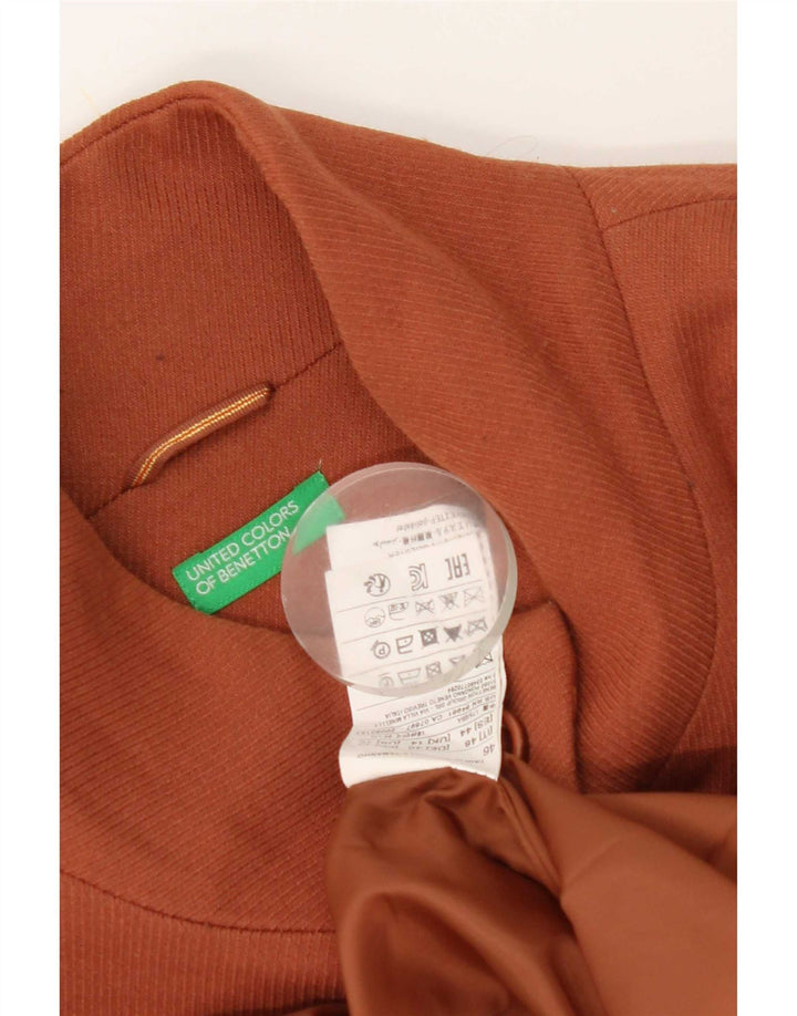 Benetton ženski kaput UK 14 veliki smeđi poliester