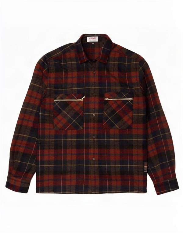 Vintage muška prekošulja, flanelska košulja, veličina 44 XL, višebojna karirana vuna
