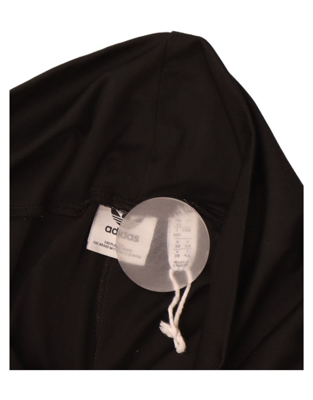 Ženske grafičke tajice ADIDAS UK 12 Srednje crni poliester